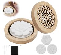 Kalanka-2 Ensembles Diffuseur D'huiles Essentielles En Plâtre Inclure 2 Boîte À Parfum En Bambou 3 Galet Diffuseur Huile Essentielle 3 Compte-Gouttes Diffuseur Huile Essentiel Pour Salon Chambre Bure