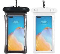 KALANKA-2 Étuis Étanches pour Téléphone avec Dragonne de Sécurité, Pochette Imperméable pour Smartphone Noir Blanc jusqu'à 7.2 Pouces