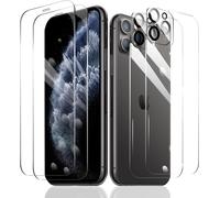 Kalanka-2×Film Protection D'écran Pour Iphone 11 Pro Max + 2×Protection Camera Objectif Arriere Appareil Photo + 2×Arrière Verre Trempé, Vitre Protecteur Accessoires, Hd Dureté 9h Glass, Compatible C