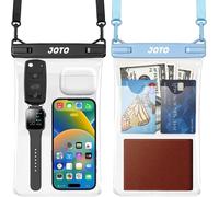 KALANKA-2 Grandes Pochettes Étanches Universelles Certifiée par IPX8, Housse Étanche Téléphone iPhone, Galaxy, Xiaomi Jusqu'à 7 Pouces, Range avec Clé Cartes Monnaie -Noir/Bleu