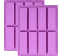 Kalanka-2 Grands Moules Rectangulaires Pour Barres De Céréales, Moules Antiadhésifs En Silicone À 8 Cavités Plat De Cuisson Energy Bars Pour Faire Des Barres De Céréales Au Chocolat Muffins Gâteaux-Ka
