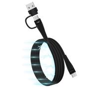 KALANKA-2 in 1 100W USB A/C to USB C Magnetic Charging Cable Fast Charging 5A Compatible with MacBook Pro/Air, iPad Air/Pro 2024, iPhone 16, Galaxy S25 Ultra, Pixel 9, PS5, Switch (3.3ft)