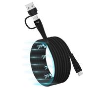 KALANKA-2 in 1 Magnetic Charging Cable 100W USB A/C to USB C Fast Charging 5A Compatible with MacBook Pro/Air, iPad Air/Pro 2024, iPhone 16, Galaxy S25 Ultra, Pixel 9, PS5, Switch (6.6ft)