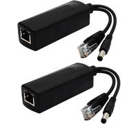 KALANKA-2-Pack Active PoE Splitter Adaptateur IEEE 802.3af Compliant 10 / 100Mbps, DC 12V Sortie pour caméra IP Wirelss AP Routeur Voip Téléphone AV-PS12