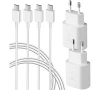 KALANKA-2-Pack Chargeurs USB C 25W, Chargeur Rapide PD 3.0 avec Type C Cable d'alimentation 1,5m pour Samsung Galaxy S25 S24 S23 S22 S21 S20 Ultra, S10 S9, Z Flip 6, Z Fold 6, A15 A54 A55 A71, Note 2