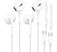 KALANKA-2 Pack Écouteurs Filaires USB C pour iPhone 17/16/15, Intra-Auriculaires avec Micro Intégrés et Contrôle du Volume, Écouteurs Stéréo Hi-FI Antibruit Compatibles avec Galaxy S25 S24 S23 S22 S2