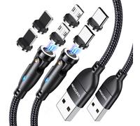 KALANKA-2 Pack Magnetic Charging Cable 9 Pin 360¿¿ 180¿¿ 2m/1m Magnetic Data Cable 3 in 1 18W for Type C/Micro USB/i/Smartphone Products