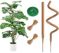 KALANKA-2 Pack Monstera Tuteur,120cm Tuteur en Coco,Tuteur Flexible en Mousse pour Monstera avec Accessoires,Tuteur en Fibre de Coco pour Plantes Grimpantes Indoor