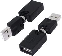 KALANKA-2 Pack USB 2.0 Type A Male to Type A Female 360 Degree Rotating Swivel Adapter Right Angle Adjustable