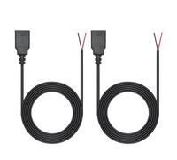 KALANKA-2 Pack USB A Female Power Cable 2 Pin USB 2.0 A Female Open Pigtail for Installed Devices or DIY