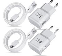 KALANKA-2-Pack USB Chargeur avec Cable pour Samsung Galaxy A54 A53 A51 A33 A20e A14 A13 M54 M53 M34 M33 M14 M13 5g S8 S9 S10 S20 S21 FE Ultra Plus Note 8, Chargeur T¿¿l¿¿phone Rapide avec 2M Cable USB