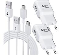 KALANKA-2-Pack USB Chargeur Male, Chargeur Rapide Alimentation avec 1,5M Micro Cable USB pour Samsung Galaxy S7 S6 Edge S5 S4 S3 S2 A7 A03 J8 J7 J6 J5 J3, Tab 4, Tab S, Tab S2, Android Smartphone