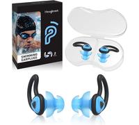 Kalanka-2 Paires Bouchons D'oreilles De Natation, Protection Auditive Bouchon Piscine Protection Contre L'eau Pour Nageurs Douche Bain Le Surf (Bleu Clair)