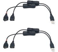 KALANKA-2 pcs 30cm Cable r¿partiteur USB en Y avec ouble interrupteur, cable d'extension USB male-femelle Cable de donn¿es,compatible avec casque USB, lampe de bureau USB,bande LED