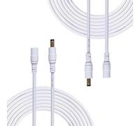 KALANKA-2 Pièces 10 Mètres Rallonge Cordon d'alimentation DC 2.1mm x 5.5mm Mâle à Femelle DC Plug Rallonge Cordon, Adapté pour Appareils Photo, Adaptateur Secteur, Caméra IP sans Fil - Blanc