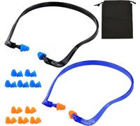 KALANKA-2 Pièces Bouchons D'Oreilles Montés Sur La Tête Et 10 Paires De Bouchons d'Oreilles Anti bruit De Remplacement 1 Oxford Sac De Rangement Bouchons D'Oreilles En Silicone Étanches pour Dormir