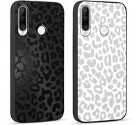 KALANKA-2 pièces Coque pour Huawei P30 Lite / P30 Lite New Edition 6,15"" Motif de Lmprimé Léopard Étui, Noir Aesthetic Design Housse de Téléphone TPU Silicone Souple Antichoc Bumper Protection Case