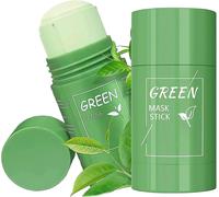 Kalanka-2 Pièces Green Stick Mask, Bâton De Masque Au Thé Vert, Green Tea Cleansing Mask Stick, Convient Aux Femmes Et Aux Hommes De Tous Types De Peau