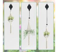 KALANKA-2 Pièces Poulie Suspendue Rétractable,Crochet pour Panier de Fleurs Suspendu,Mangeoire pour Oiseaux,pour Suspendre des Paniers à Plantes, Pot de Fleur, Cage à Oiseau