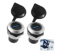 KALANKA-2 pièces USB 3.0 pour prise panneau, rond convertisseur presse, intégré fileté fixation adaptateur 5 Gbps USB3.0 femelle, USB Auto encastré