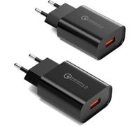 KALANKA-2 Pièces USB Chargeur, Quick Charge 3.0 Chargeur Rapide Alimentation 3A Adaptateur de Charge pour Samsung Galaxy S23/S22/S21/S20/S10/S9/S8/A54/A13, iPhone, iPad, Huawei, Xiaomi, HTC, LG et Au