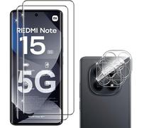 KALANKA-2 Pièces Verre Trempé pour Xiaomi Redmi Note 15 5G/POCO M8 5G avec 2 Pièces Caméra Arrière Protection Accessoire, 9H Dureté, Anti-Rayures, Sans Bulles Protection écran