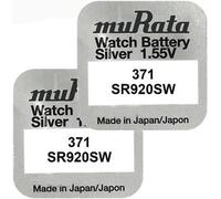 KALANKA-2 piles pour montre muRata Sr920sw 371 44 mAh 1,55 V Silver Oxide, pour hommes et femmes