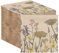 KALANKA- 2 Plis, 33 cm, Lot de 100 Serviettes en Papier recyclé Doux, Serviettes de Florales, Restauration, respectueuses de l'environnement, Kraft Non Blanchi, Recyclable Fabriqué en UE