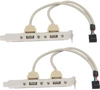 KALANKA-2 Ports USB 2.0 Backboard Extension Support to Motherboard IDC 9 Pin USB Cable Host Adapter 2-Pack