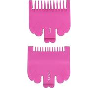 Kalanka-2 Sabot Peignes Guides-Protèges Peignes De Guidage Professionnels Pour Tondeuse : 1,5 Mm (1/16"") + 3 Mm (1/8"") - Compatibles Avec Les Tondeuses Wahl 8148, 1919, 8504 Magic Clip (Rose)