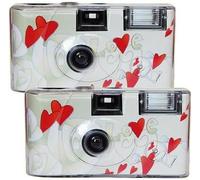 KALANKA-2 x 1A TopShot Flying Hearts édition Appareil Photo jetable (27 Photos, Flash, Paquet de 2)