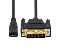 KALANKA-20 cm Câble Micro HDMI 1.4 Type-D 4K vers DVI 24+1 - Câble d'extension Mâle vers Femelle pour Carte Graphique HDTV UHD Noir
