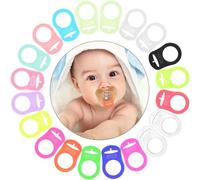 Kalanka-20 Pcs Attache Tetine Silicone, Transparent Attache Tetine Mam, Adaptateur Attache De Sucette, Adaptateur Bague Pour Tétine, Bouton Silicone Anneau Pour Bebe, Pour Sucette (Couleurs¿