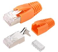 KALANKA-20 Pcs CAT7 Connecteurs RJ45 Métalliques Blindés Prise Modulaire - CAT7 FTP 8P8C Réseau RJ45 Câble Connecteur Ethernet à Sertir (Trou de Fil 1.45mm/0.057in) avec CAT7 CAT6A Bottes de Décharge