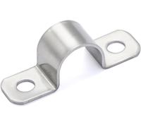 KALANKA-20 Pièce Clips Câble 2 Trous fixation pour tube Acier inoxydable 304 accroche cable taille mini fixation câble électrique pour la fixation des fils Ø 10 mm