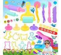KALANKA-22 Pièces Outils de Pâte À Modeler Moules Kit, Play Dough Modeler pour Enfants, Pate à Modeler Accessoires pour Pate a Modeler Play-Doh Convient aux Garçons et aux Filles(Couleur Aléatoire)