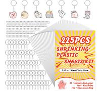 KALANKA-225 Pièces de Feuille Plastique Fou Kit, Papier Fou Magique Dingue Kit, Kit de Feuille rétractable, Magique Kit Pour Enfant Comprend 25 Plastique Fou Transparent Rétractable pour Bricolage Ar