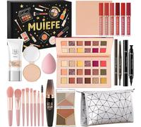 Kalanka-23 Pièces Coffret Maquillage Femme, Kit Maquillage Professionnel Complet, Coffret Cadeau Maquillage Ado Fille Avec Palette De Fards À Paupières, Gloss À Lèvres, Eyeliner, Mascara, Pinceaux