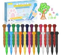 Kalanka-24 Crayons De Couleur Pour Enfants, Crayons De Cire Non Toxiques Pour Enfants À Partir De 3 Ans, Couleurs Lavables, Arts Et Artisanat, Remplissage De Sacs De Fête