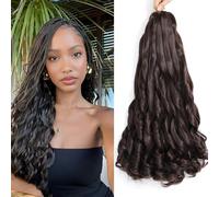 Kalanka-24 Inch French Curls Braiding Hair 8 Packs Spanish Curly Braids Pre Stretched Loose Wave Soft French Curl Synthetic Braiding Hair Extensions For Women (4#, 24 Inch (Pack Of 8))