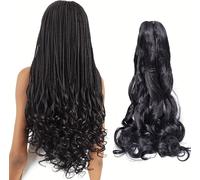 Kalanka-24 Inch French Curls Braiding Hair 8 Packs Spanish Curly Braids Pre Stretched Loose Wave Soft French Curl Synthetic Braiding Hair Extensions For Women (1b, 24 Inch (Pack Of 8))