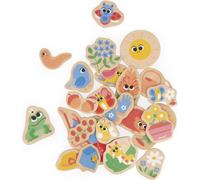 KALANKA-- 24 Magnets en Bois Aimantés - Thème Jardin - Animaux du Jardin - Jouet en Bois - Idéal Tableau ou frigo - Jeu Éducatif Magnétique, pour Manipuler, Expérimenter et s¿Amuser - Dès 2 Ans, J096