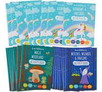 KALANKA-24 Mini Livre de Coloriage & d'Activités pour Enfants - Licorne, Sorcières, Magiciens & Dragons, Forêt Magique - Cadeaux Invités, Pochettes Surprises, Anniversaire, Mariages