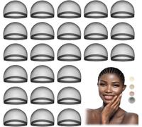 Kalanka-24 Pcs Coiffes De Perruque Hd Pour Femmes, Bonnets De Perruque Transparents Pour Perruque À Lace Front, Bonnet Chauve Pour Perruque, Noir