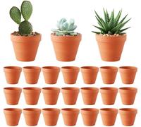 KALANKA-24 Pcs Pot en Terre Cuite 3.5cm, Petit Pot De Fleur pour l'Intérieur, Extérieur, Plante Jardin Balcon Décoration Mariage Fête Maison Et Chambre