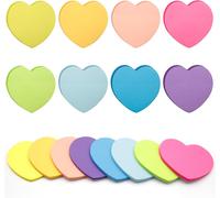 KALANKA-240 Pièces Note Autocollant,Super Sticky Notes,8 Couleurs Feuilles Forme De Coeur Auto-Adhésif Couleur Notes Adhésives,Listes De Choses À Faire Et Rappels Repositionnable pour L'École,La