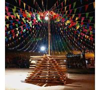 KALANKA-240M Bruant Bannière Fanion Bannière Multicolore Fanions avec 450Pcs Drapeaux de Triangle Nylon Drapeaux pour Festivités Grand Opening Parties et Backyard Picnics