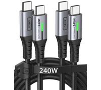 KALANKA-240W Cable USB C vers USB C, [2Pack 2m] PD3.0 Câble USBC Type C Charge Rapide pour iPhone 17 16 15 Pro Max, Samsung Galaxy S25 S24 S23 Ultra, Pixel 9 Pro, MacBook iPad Air, Switch, Steam Deck