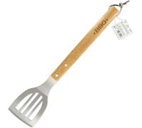 KALANKA-25193 Pelle pour barbecue ajourée, pelle ajourée géante à barbecue, Spatule pour barbecue, Bois, Acier inoxydable, Brun, 42,5 cm