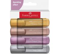 Kalanka-254674 Pochette De 4 Surligneurs Métalliques, Pointe Biseautée De Précision, Couleurs Vibrantes, Marqueurs Plats Ergonomiques